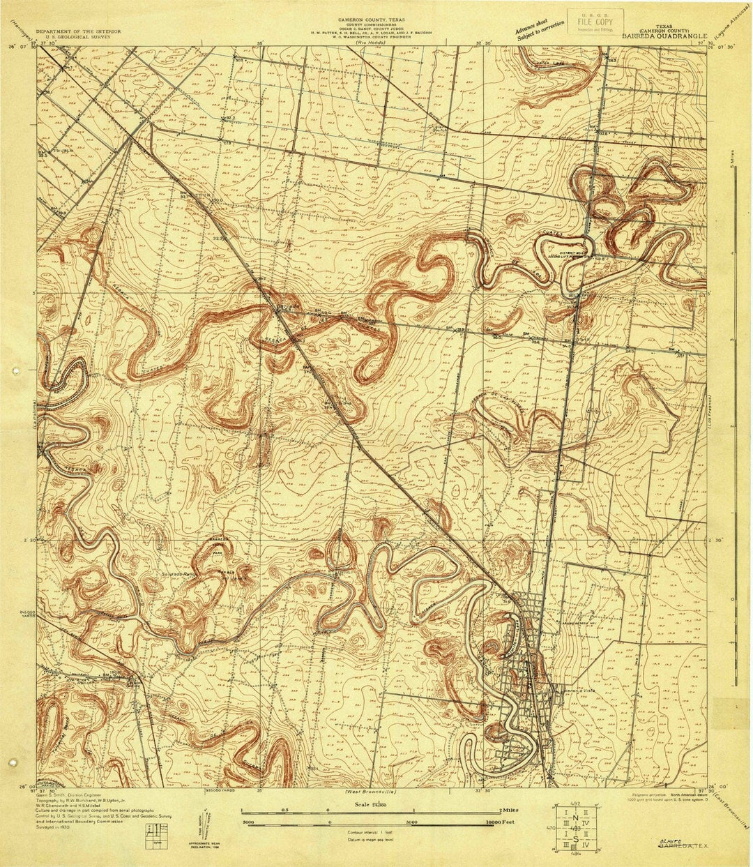 1930 Barreda, TX - Texas - USGS Topographic Map