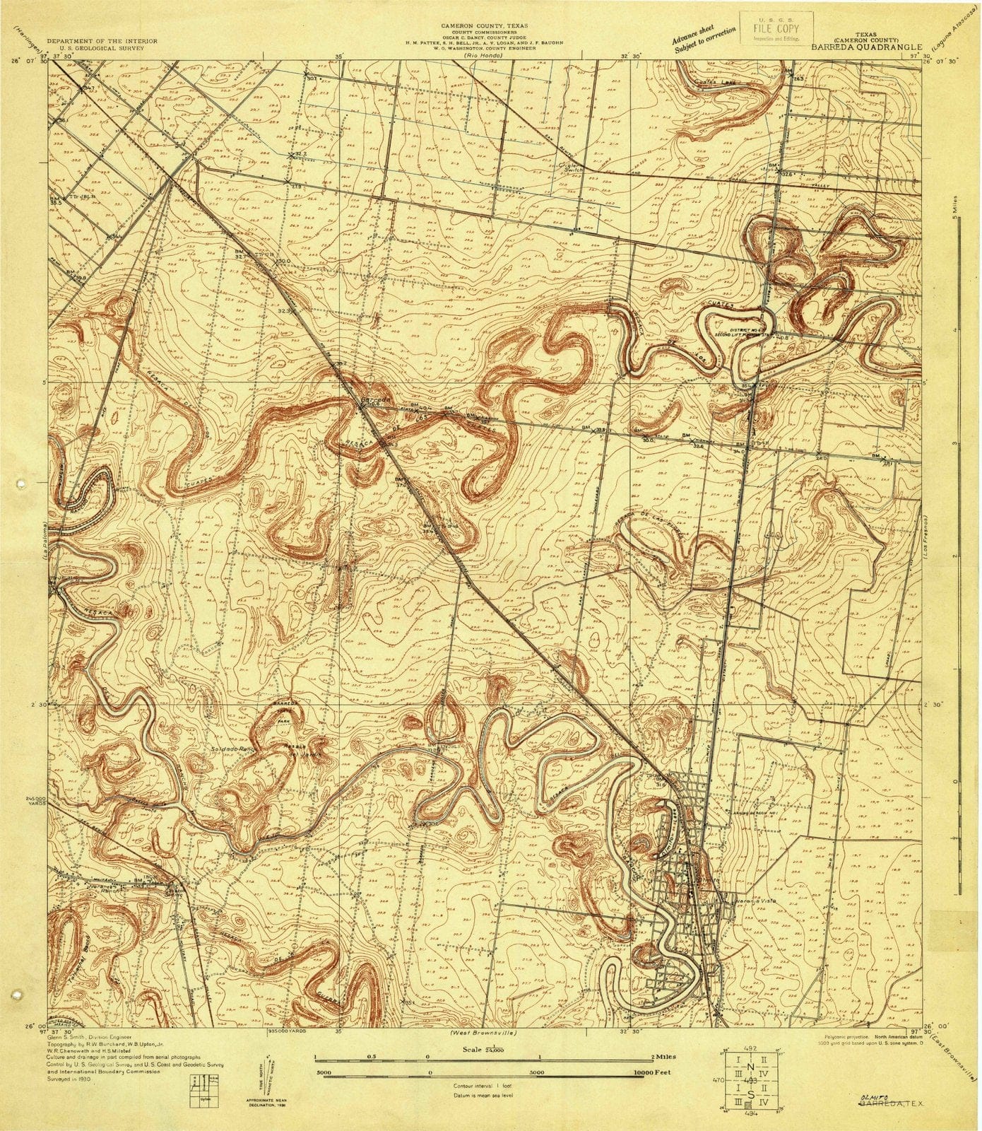1930 Barreda, TX - Texas - USGS Topographic Map