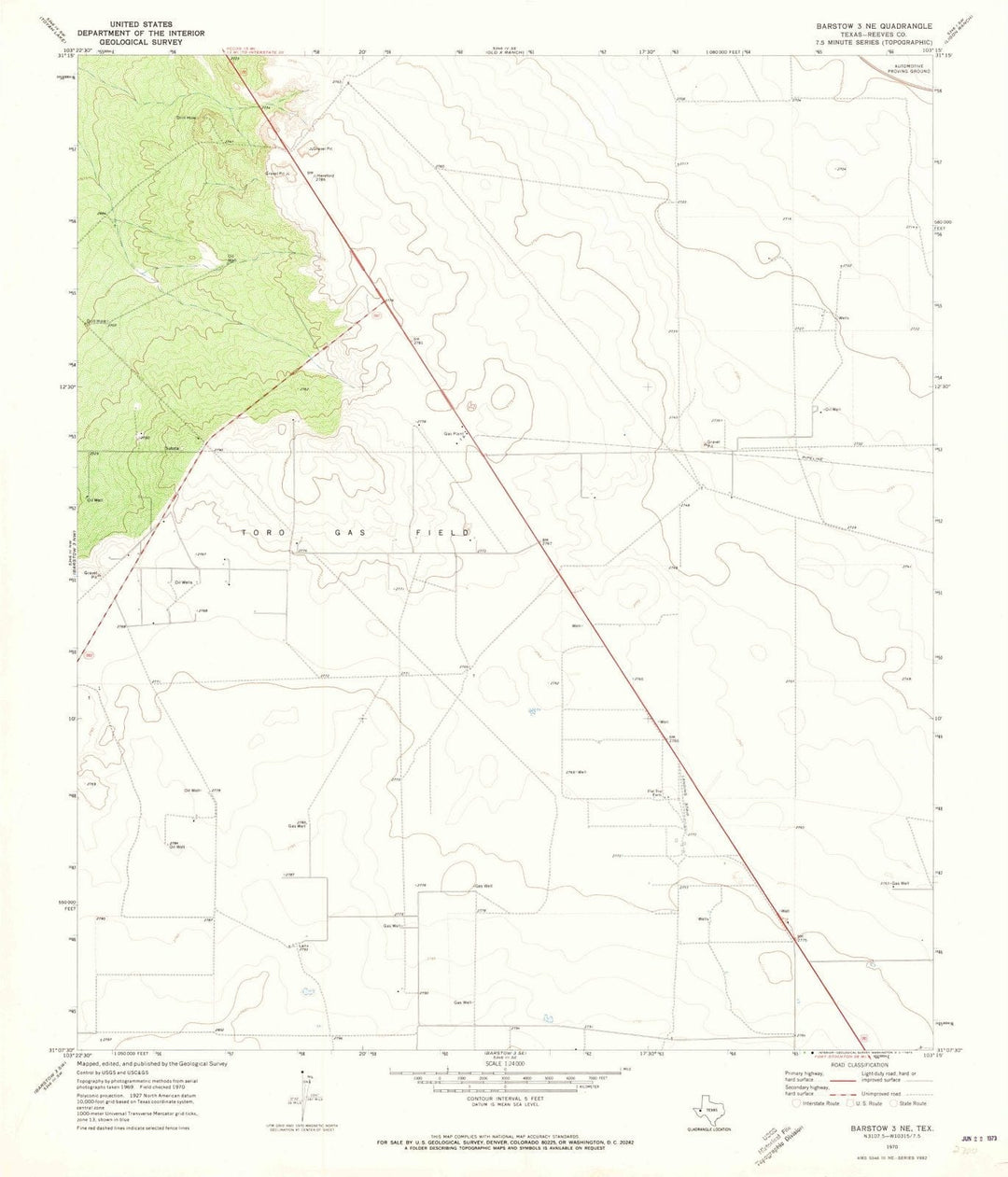 1970 Barstow 3, TX - Texas - USGS Topographic Map