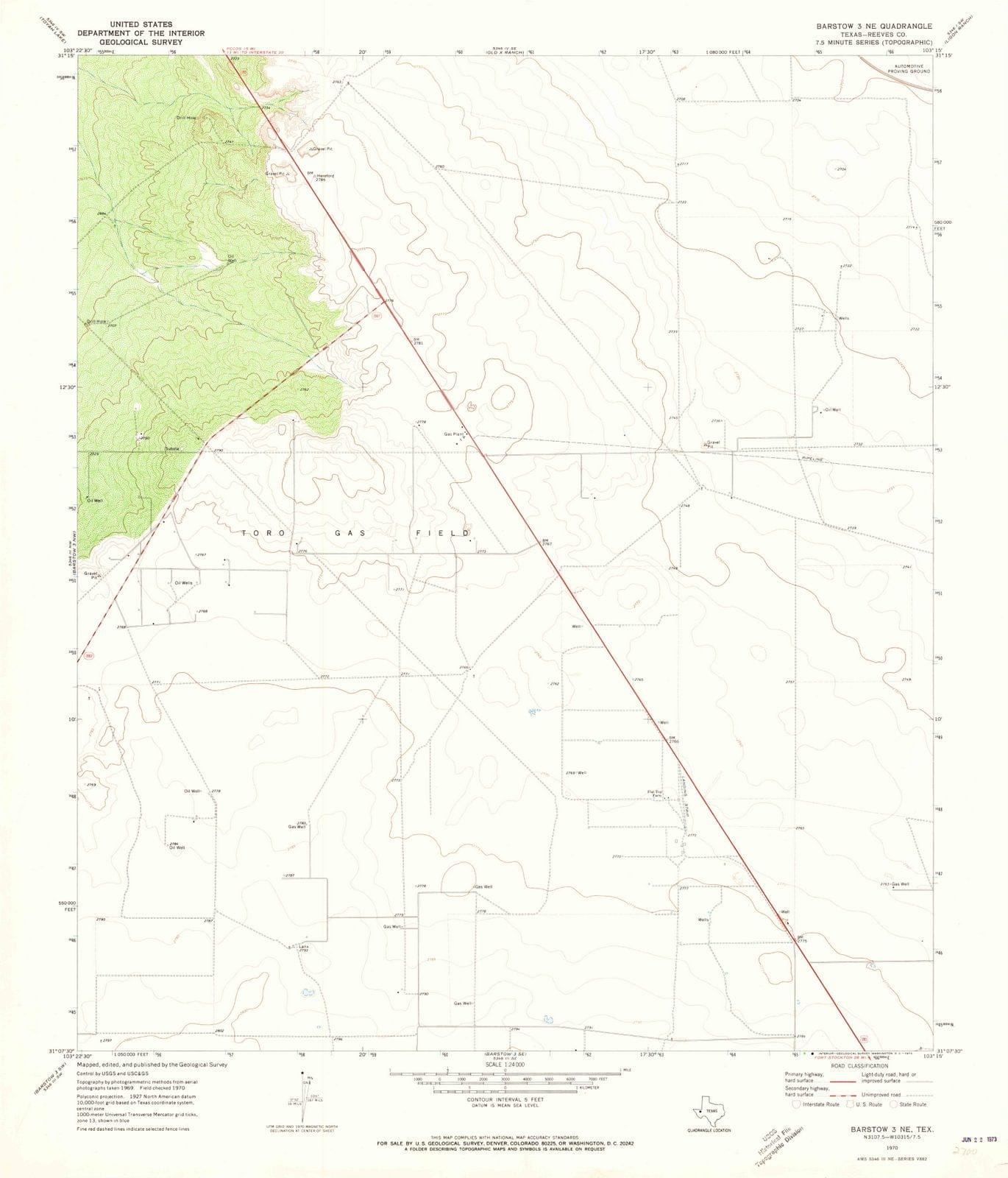 1970 Barstow 3, TX - Texas - USGS Topographic Map