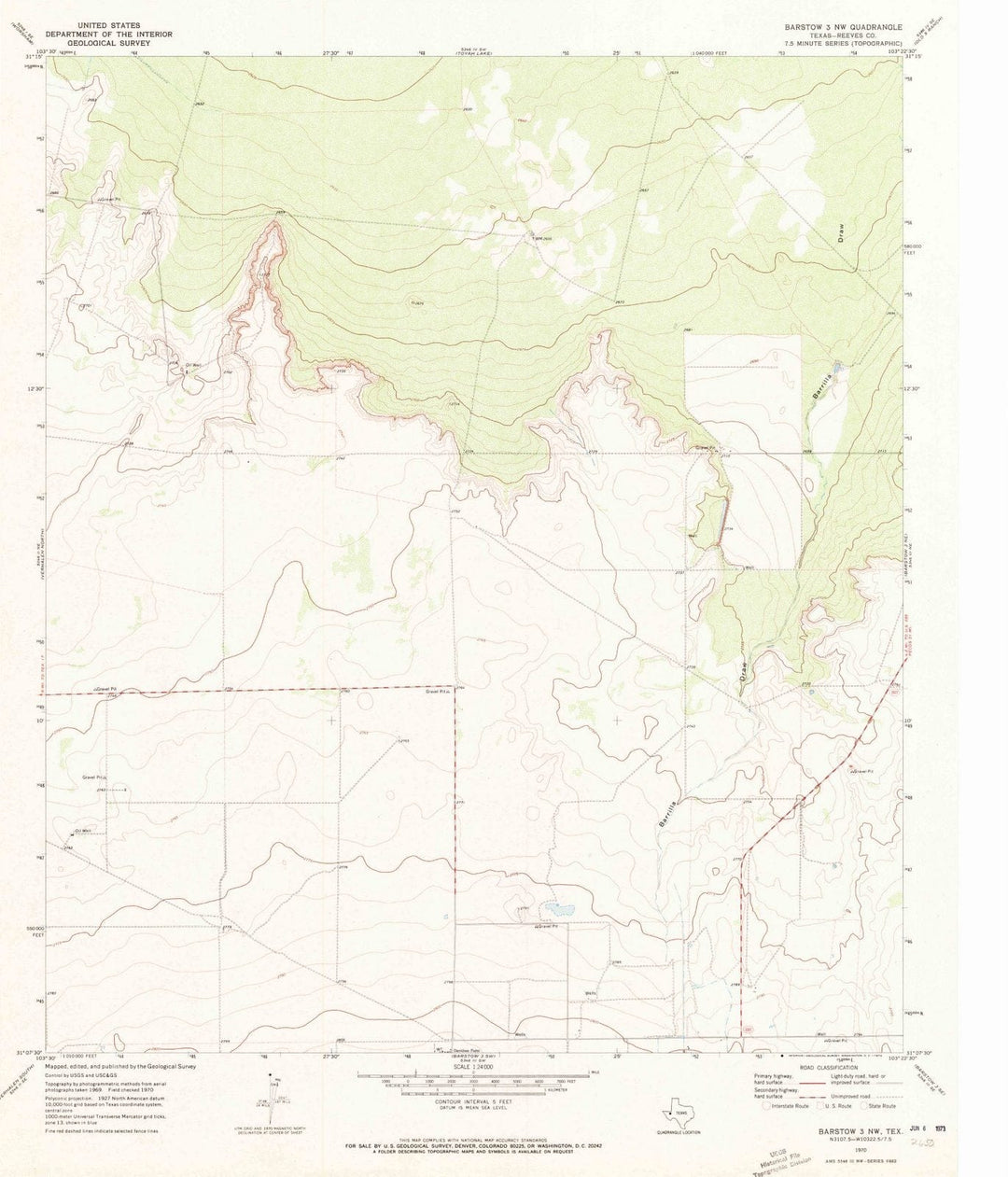 1970 Barstow 3, TX - Texas - USGS Topographic Map v2