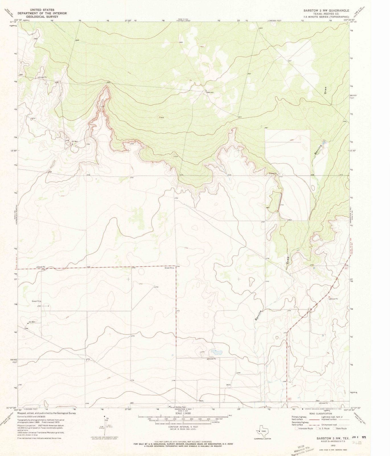 1970 Barstow 3, TX - Texas - USGS Topographic Map v2
