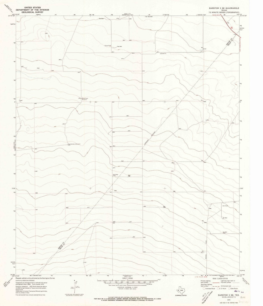 1970 Barstow 3, TX - Texas - USGS Topographic Map v3