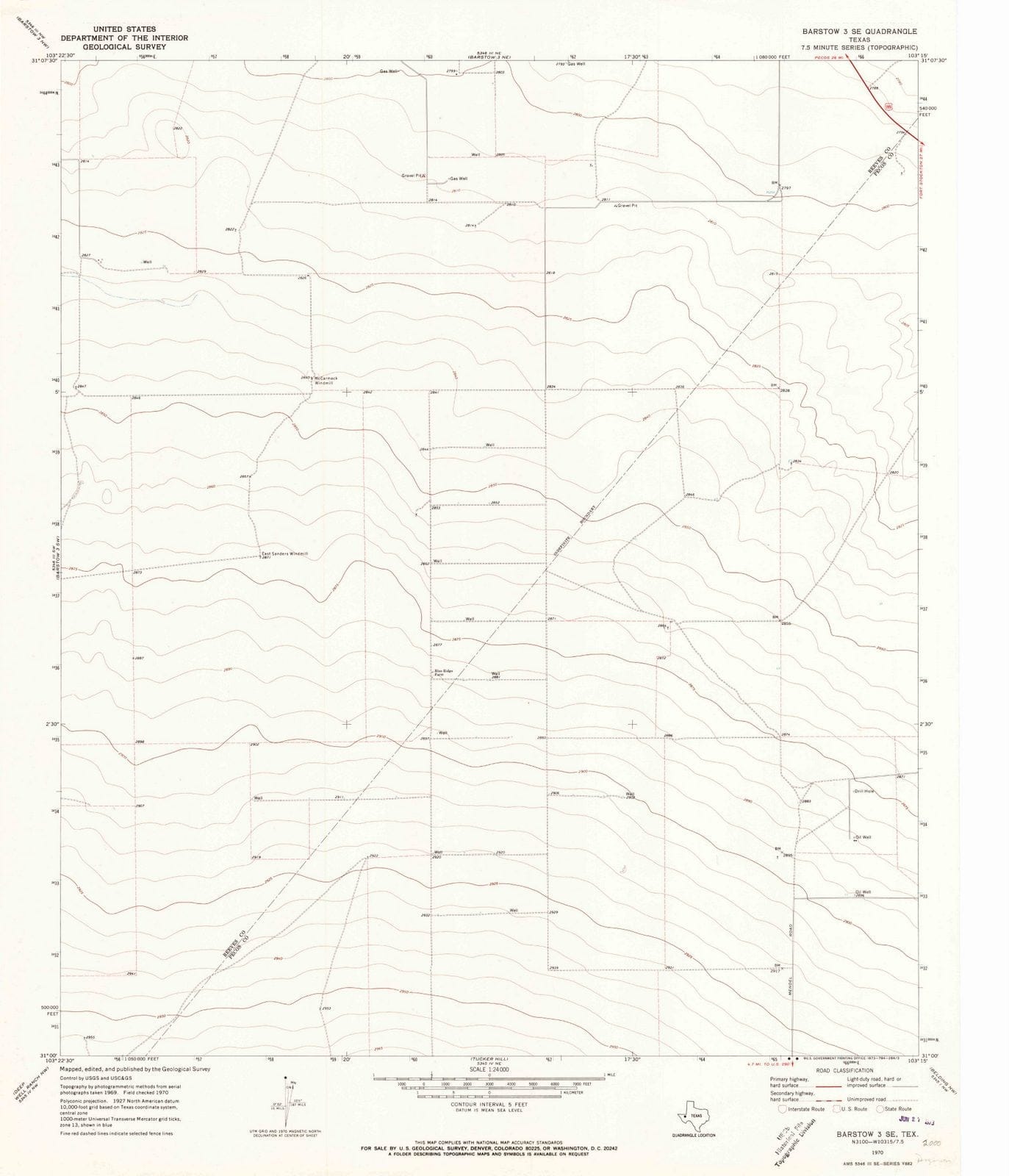 1970 Barstow 3, TX - Texas - USGS Topographic Map v3