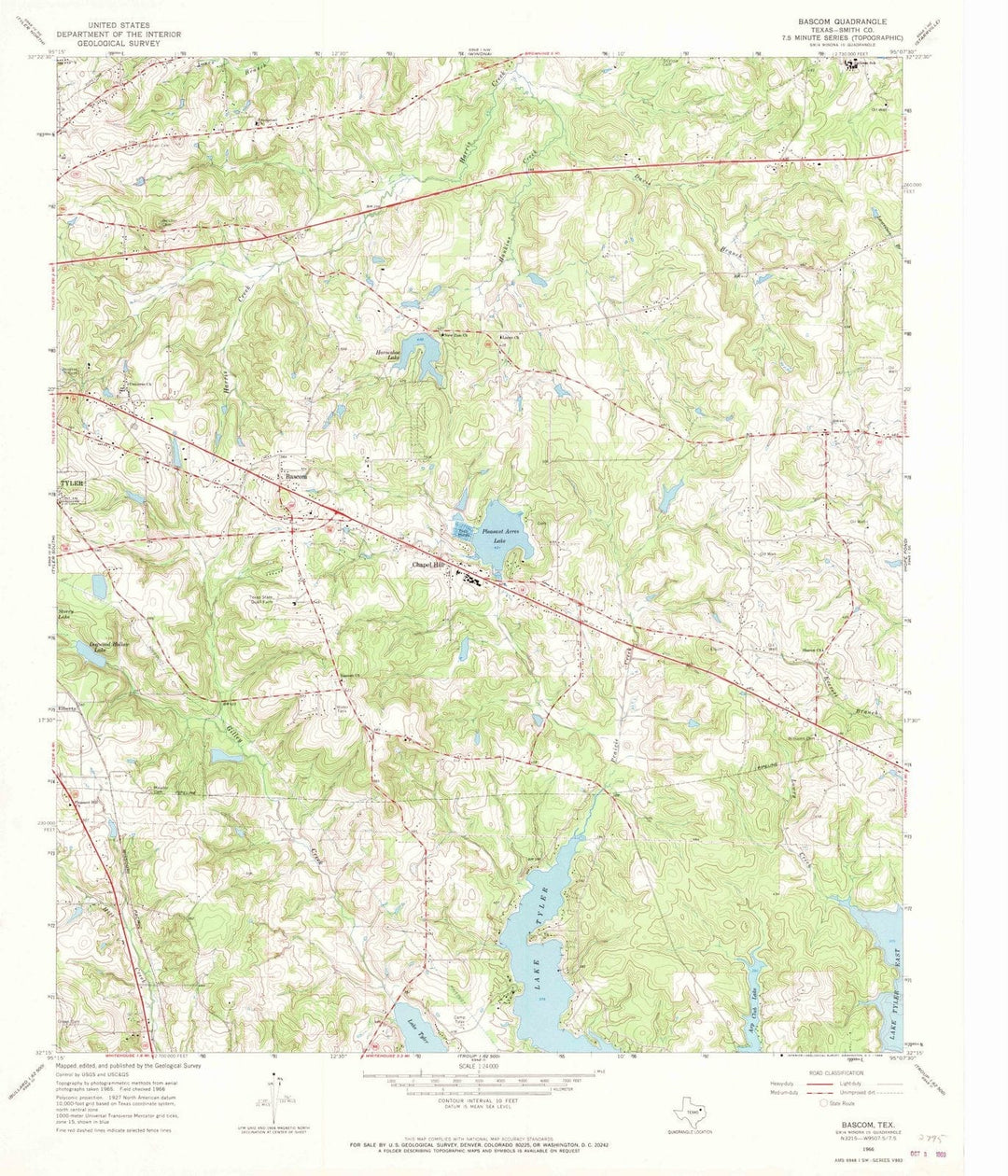 1966 Bascom, TX - Texas - USGS Topographic Map