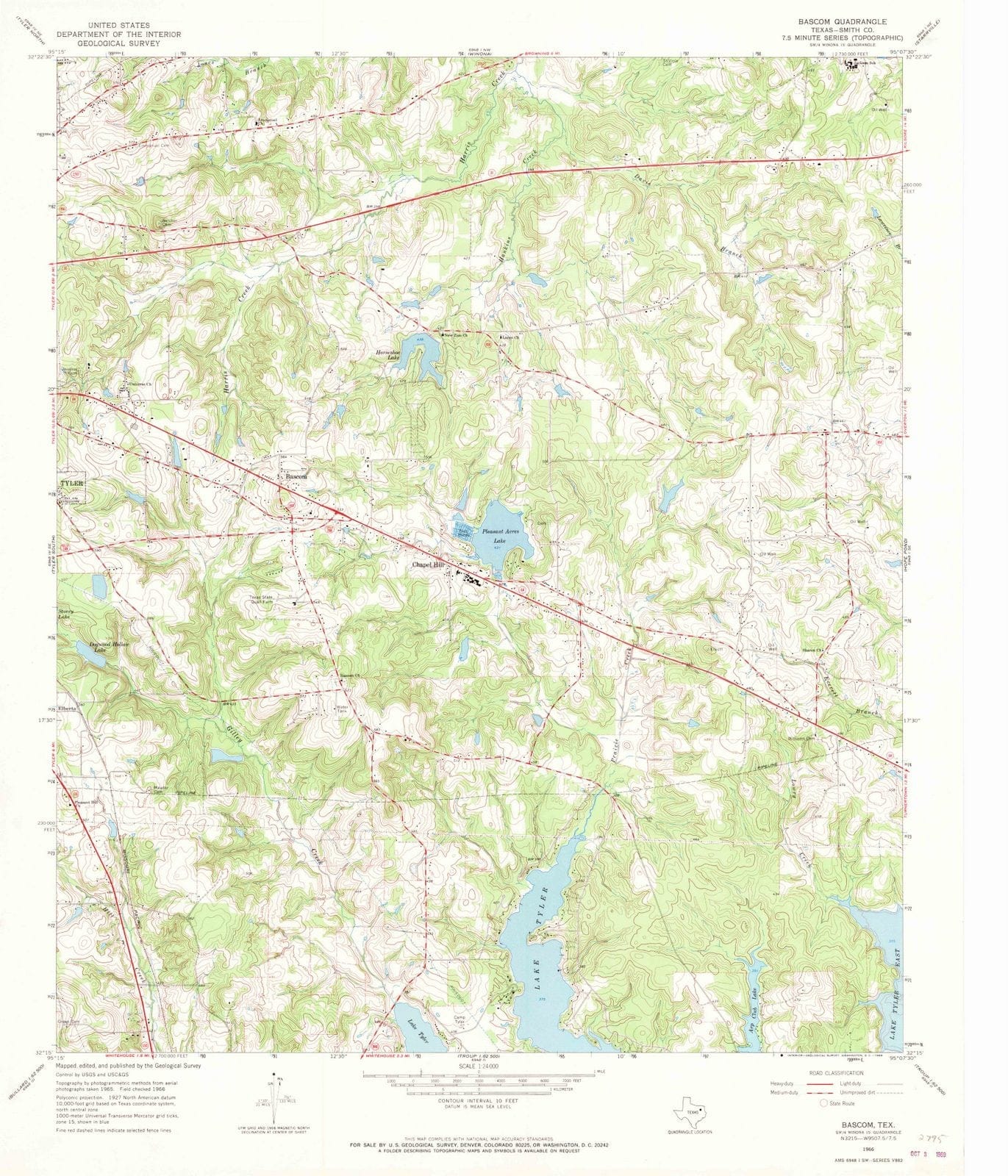 1966 Bascom, TX - Texas - USGS Topographic Map