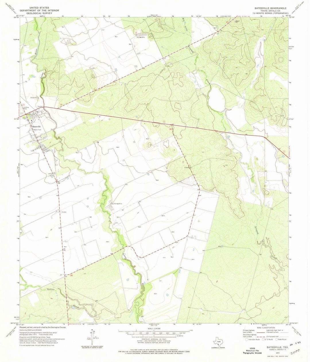 1972 Gatesville, TX - Texas - USGS Topographic Map