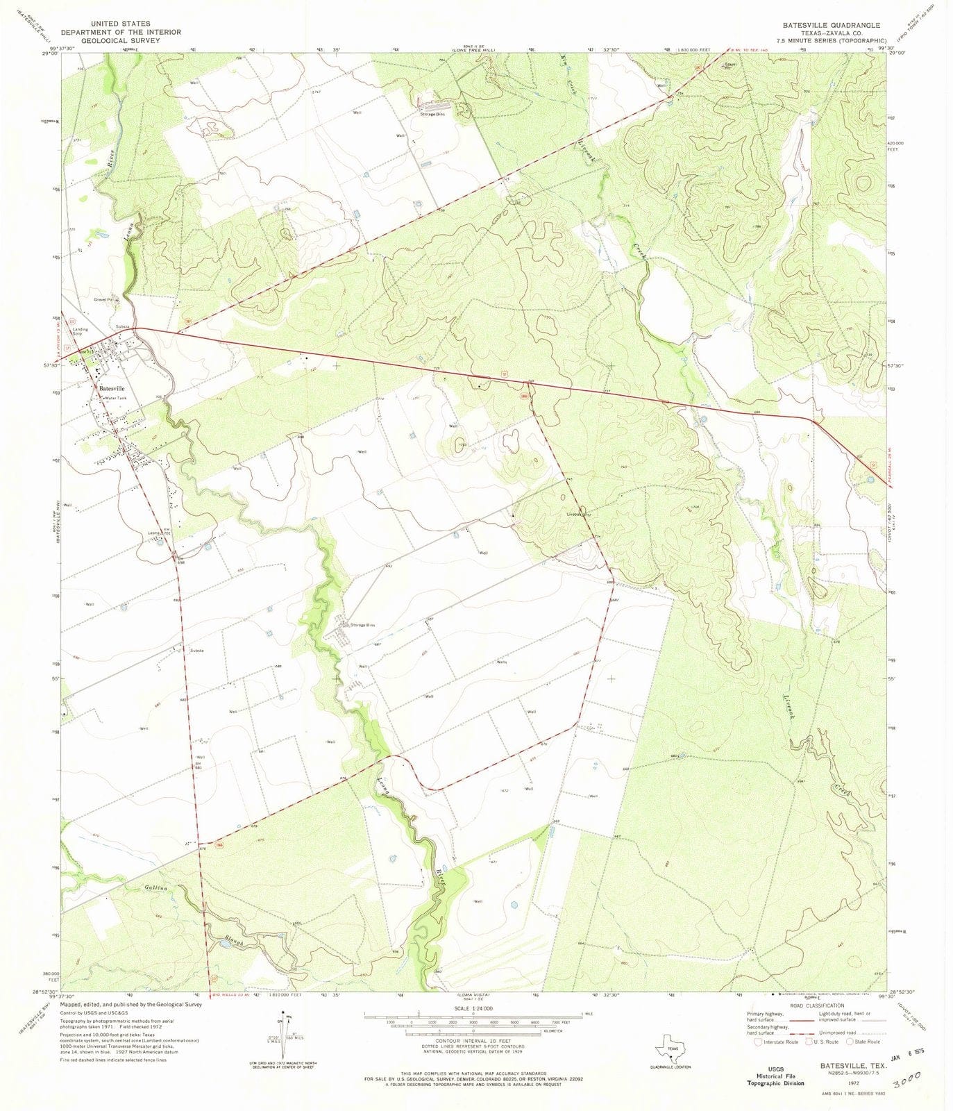 1972 Gatesville, TX - Texas - USGS Topographic Map