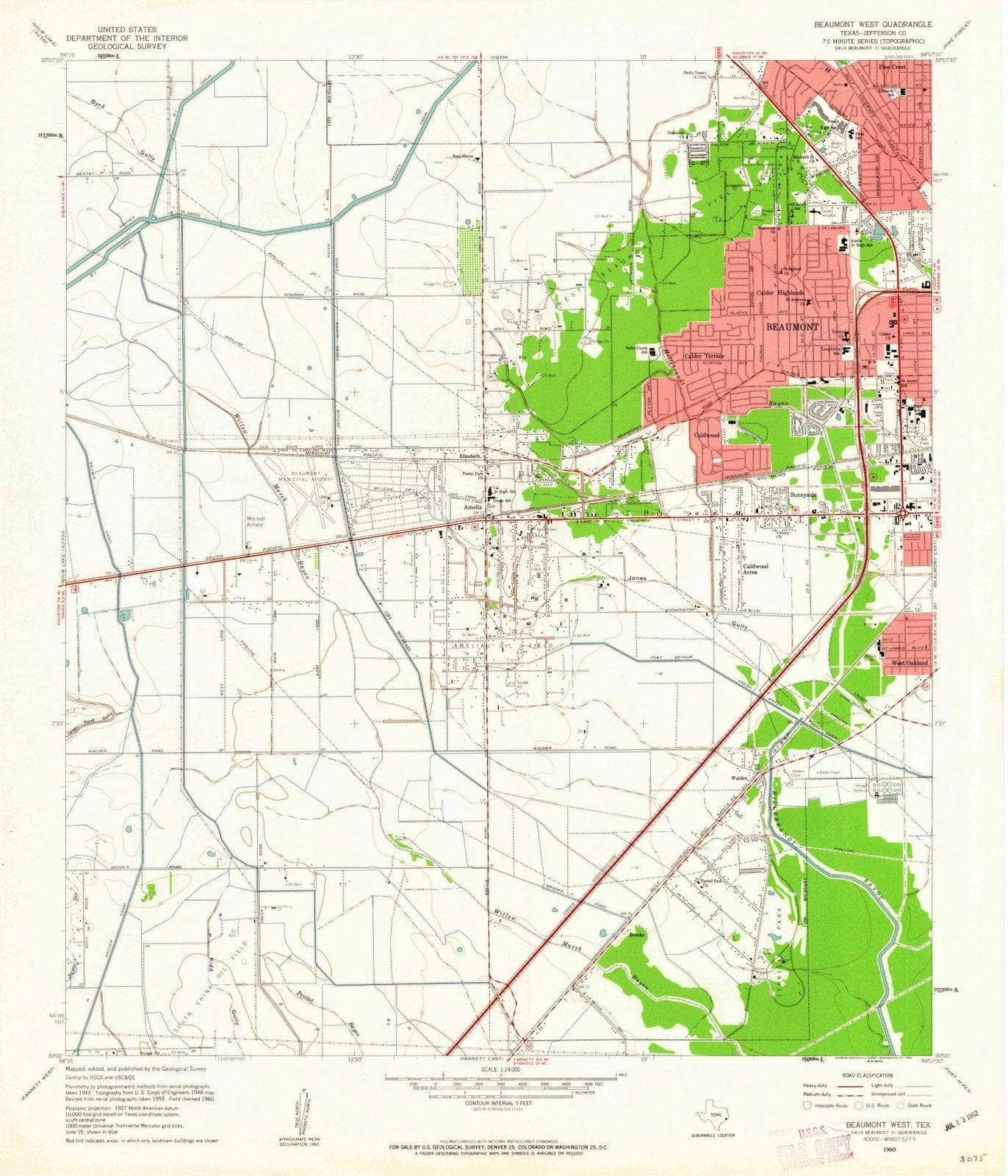 1960 Beaumont West, TX - Texas - USGS Topographic Map