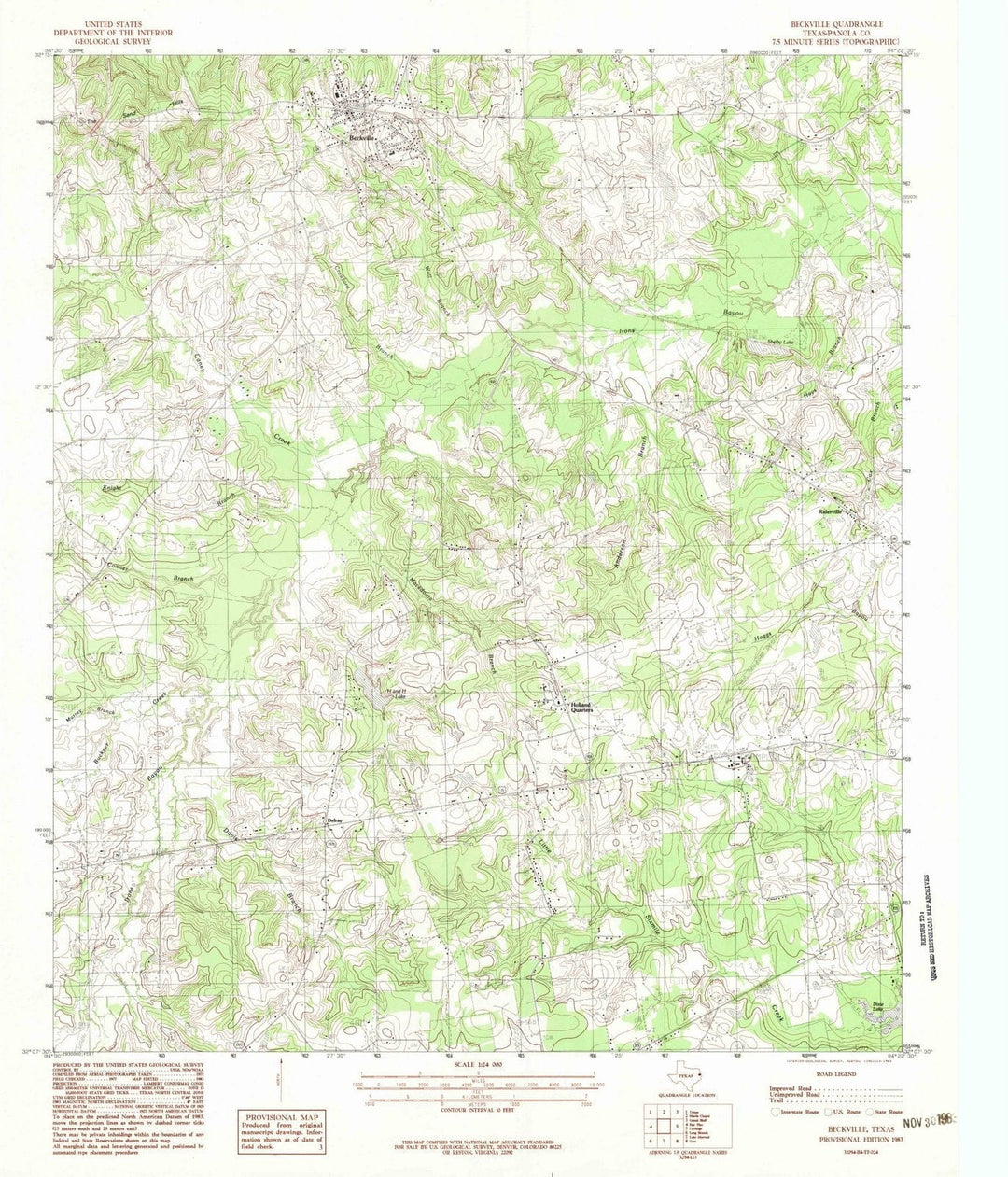 1983 Beckville, TX - Texas - USGS Topographic Map