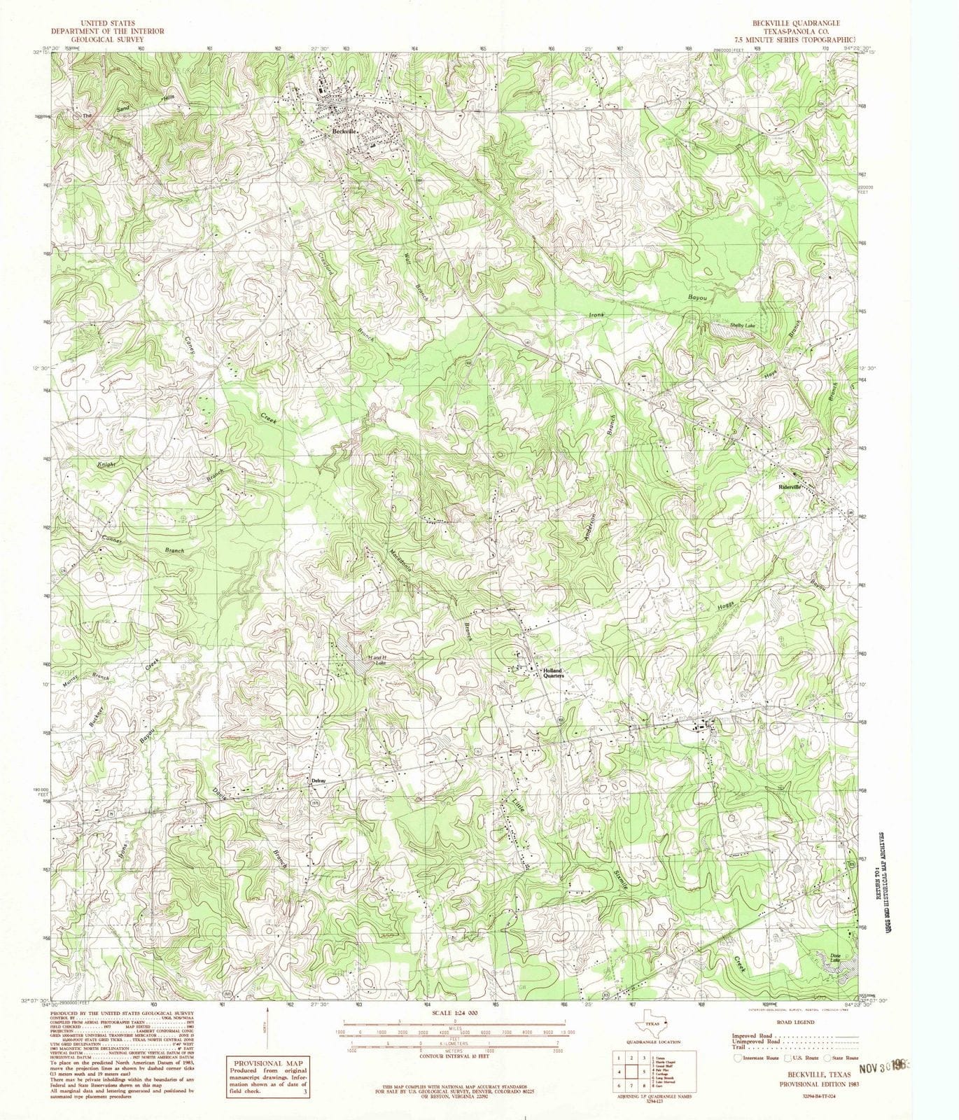 1983 Beckville, TX - Texas - USGS Topographic Map