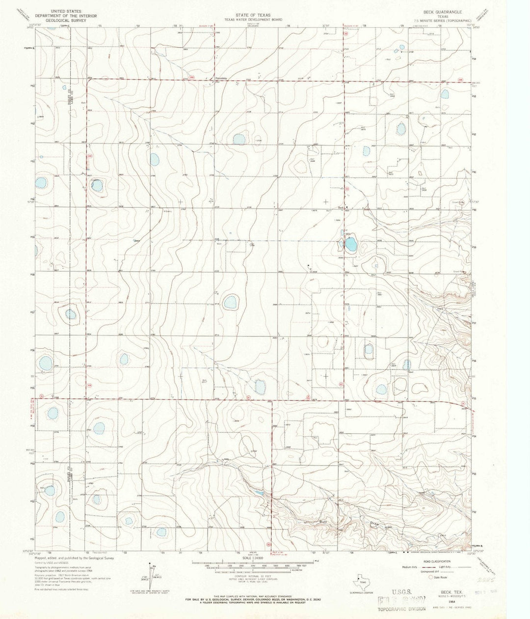 1964 Beck, TX - Texas - USGS Topographic Map