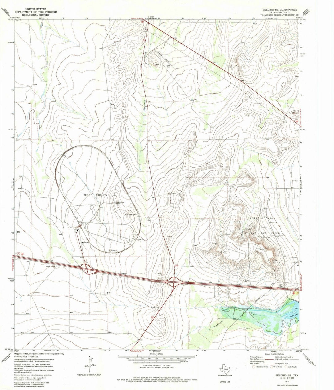 1970 Belding, TX - Texas - USGS Topographic Map