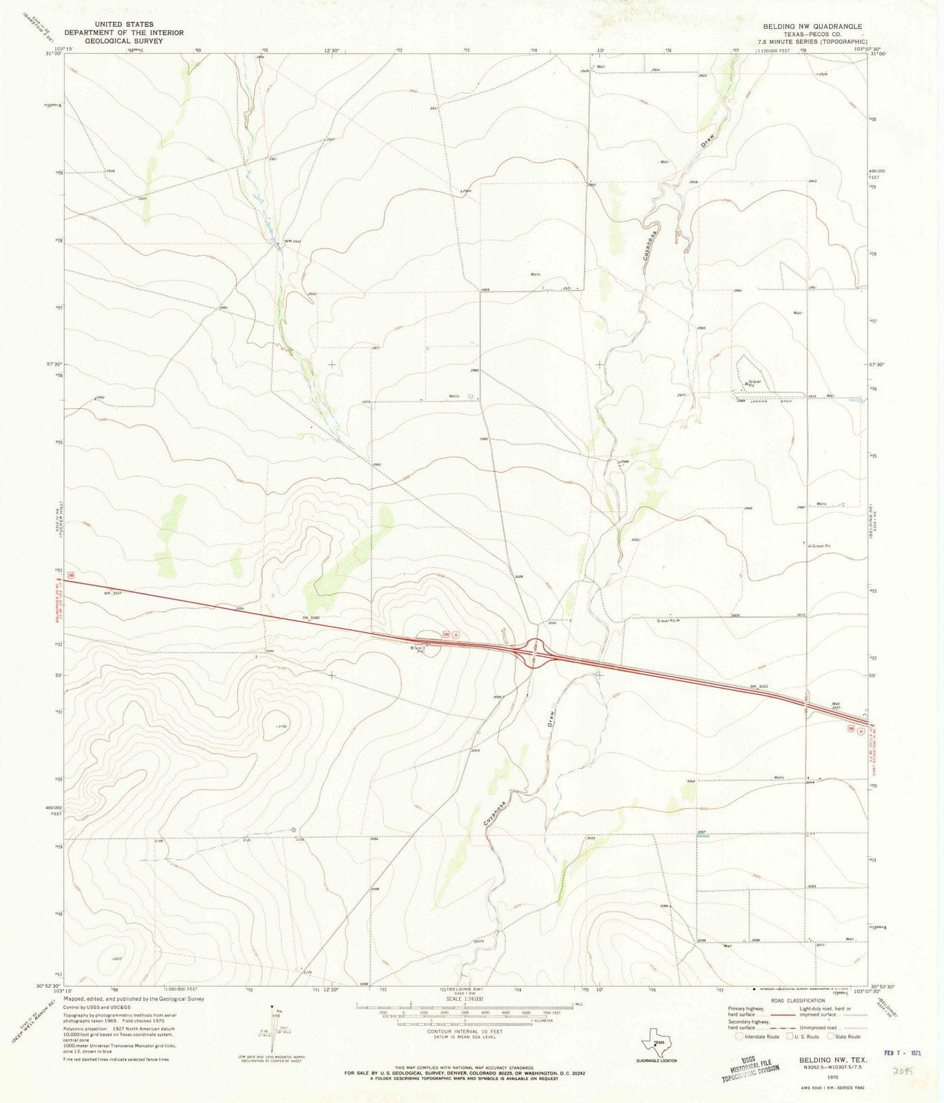 1970 Belding, TX - Texas - USGS Topographic Map v2