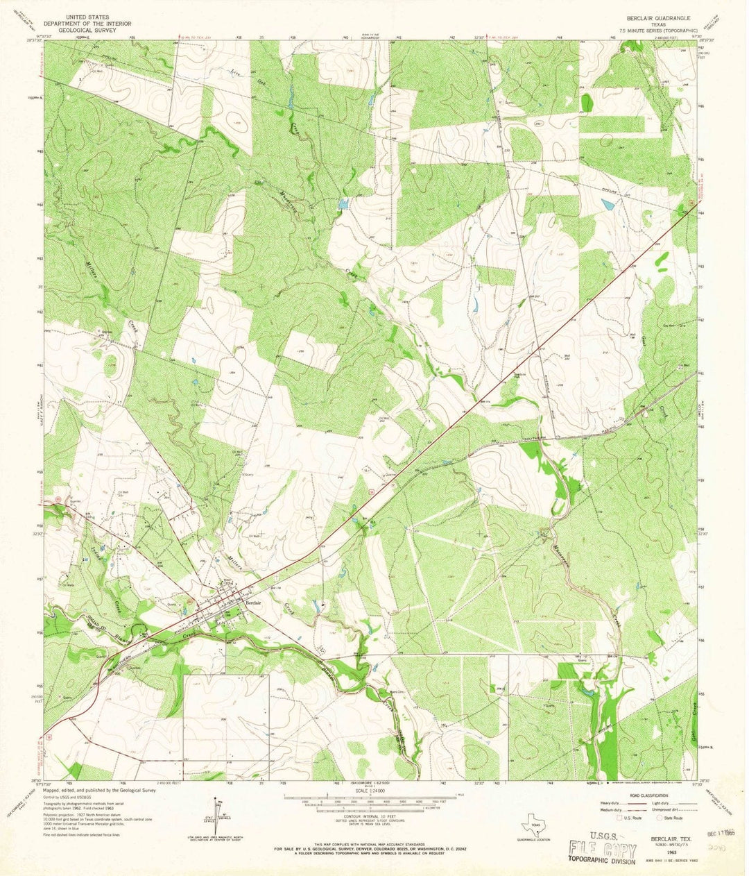 1963 Berclair, TX - Texas - USGS Topographic Map v2