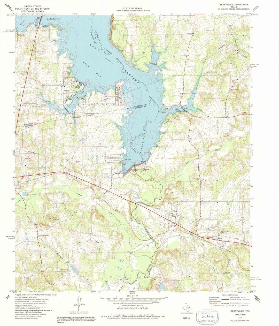 1973 Berryville, TX - Texas - USGS Topographic Map