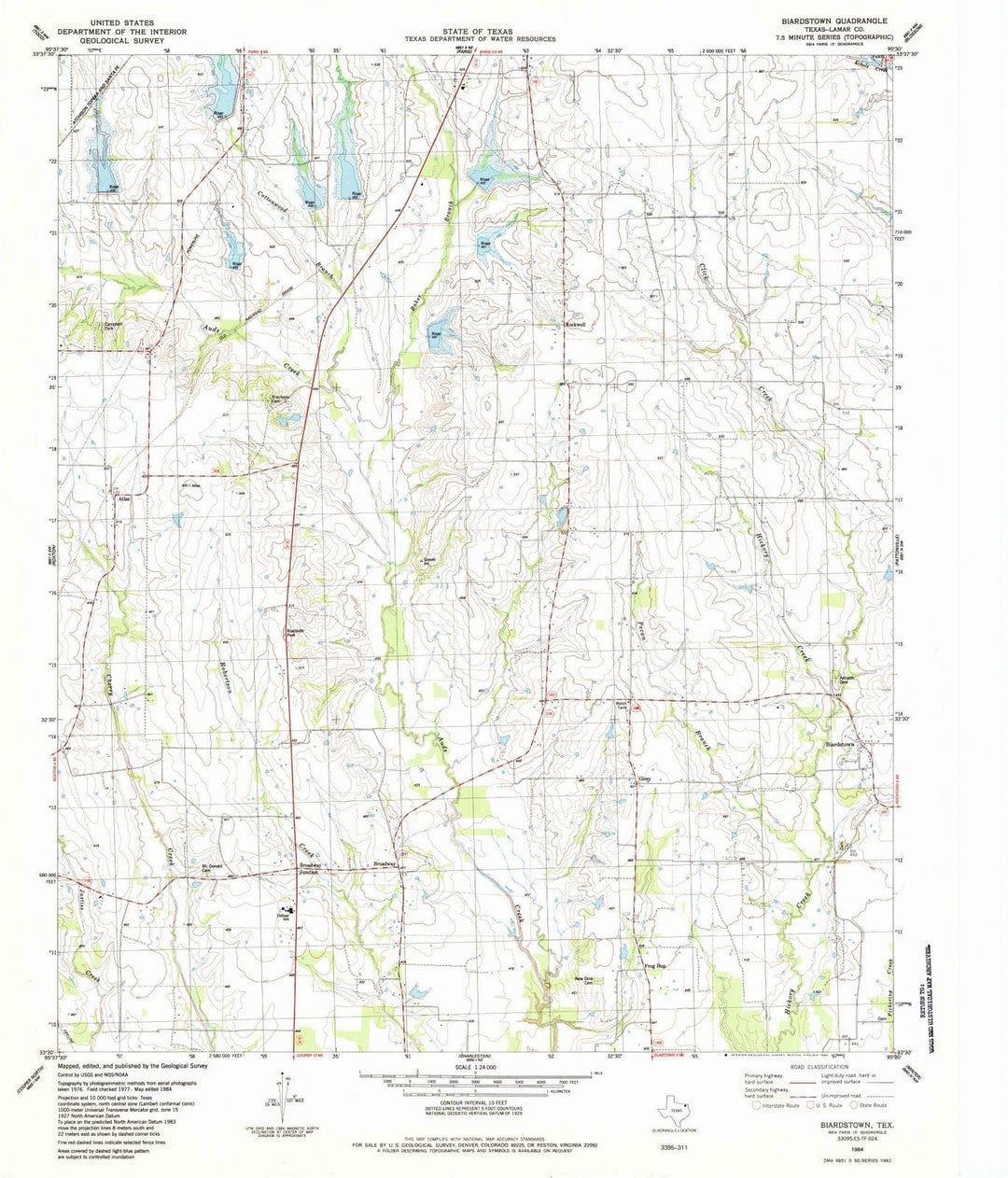 1984 Biardstown, TX - Texas - USGS Topographic Map