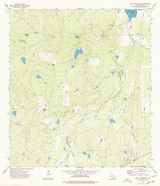 1974 Biel Lake South, TX - Texas - USGS Topographic Map