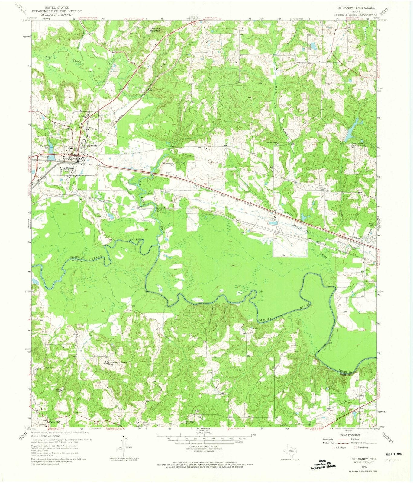 1960 Big Sandy, TX - Texas - USGS Topographic Map