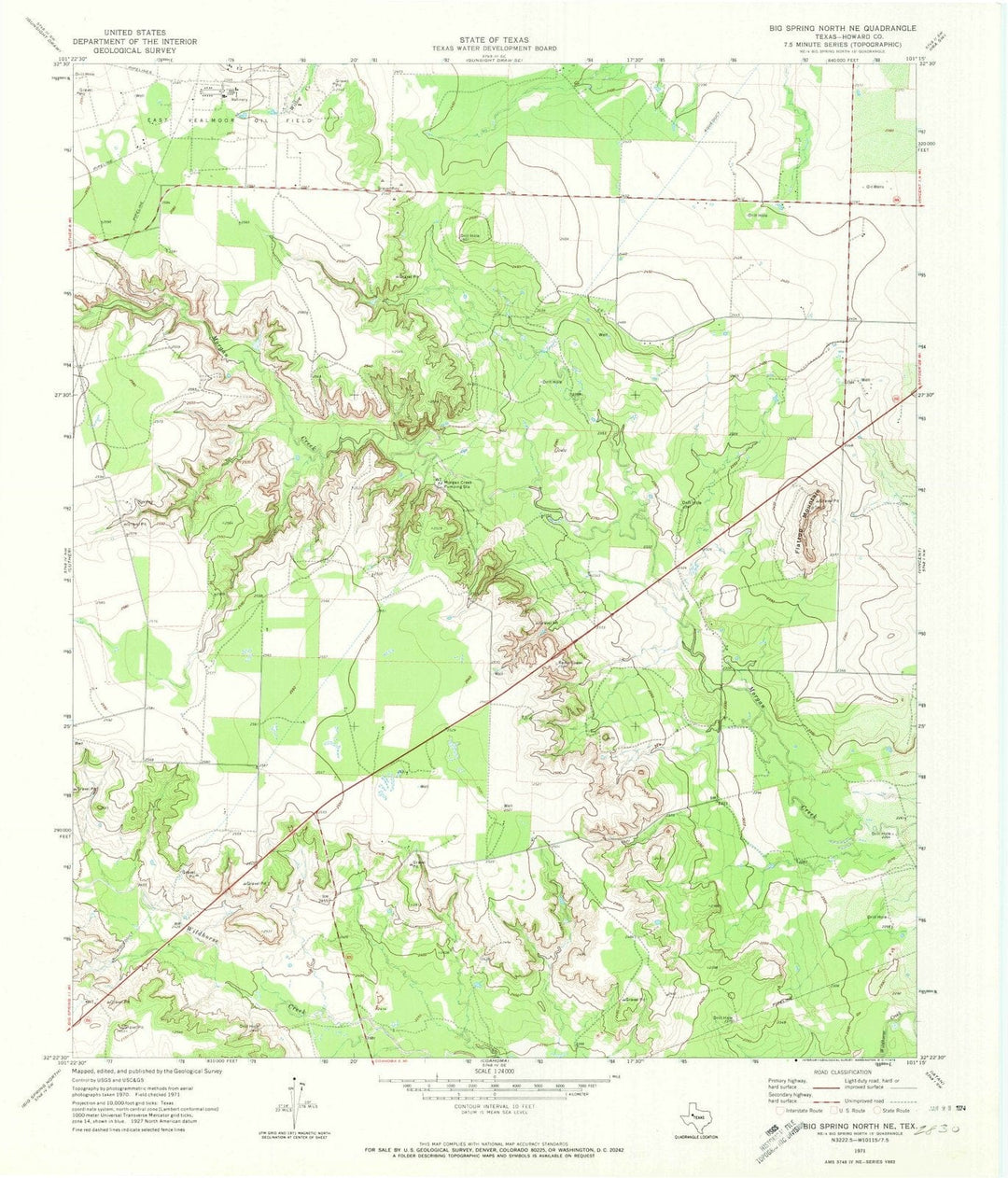 1954 Big Spring North, TX - Texas - USGS Topographic Map