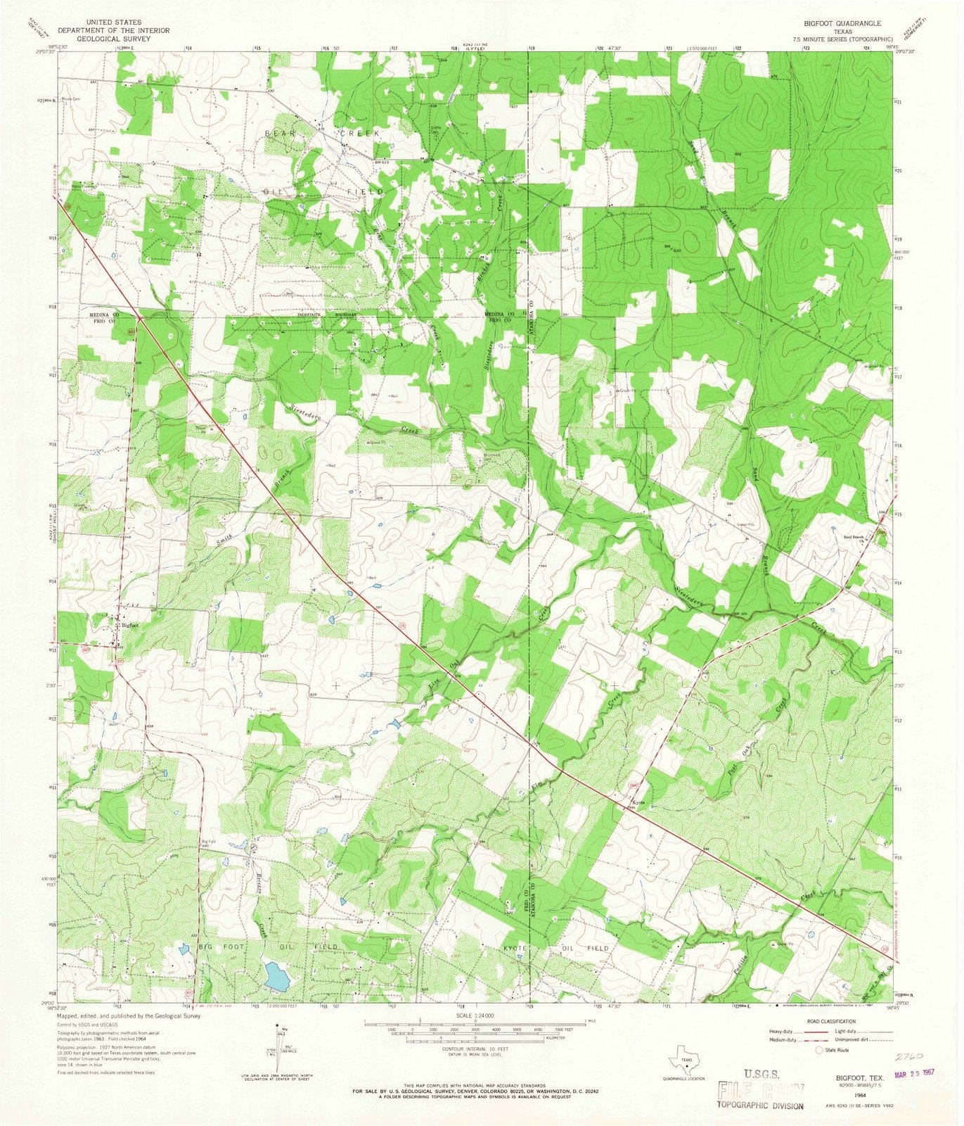 1964 Bigfoot, TX - Texas - USGS Topographic Map