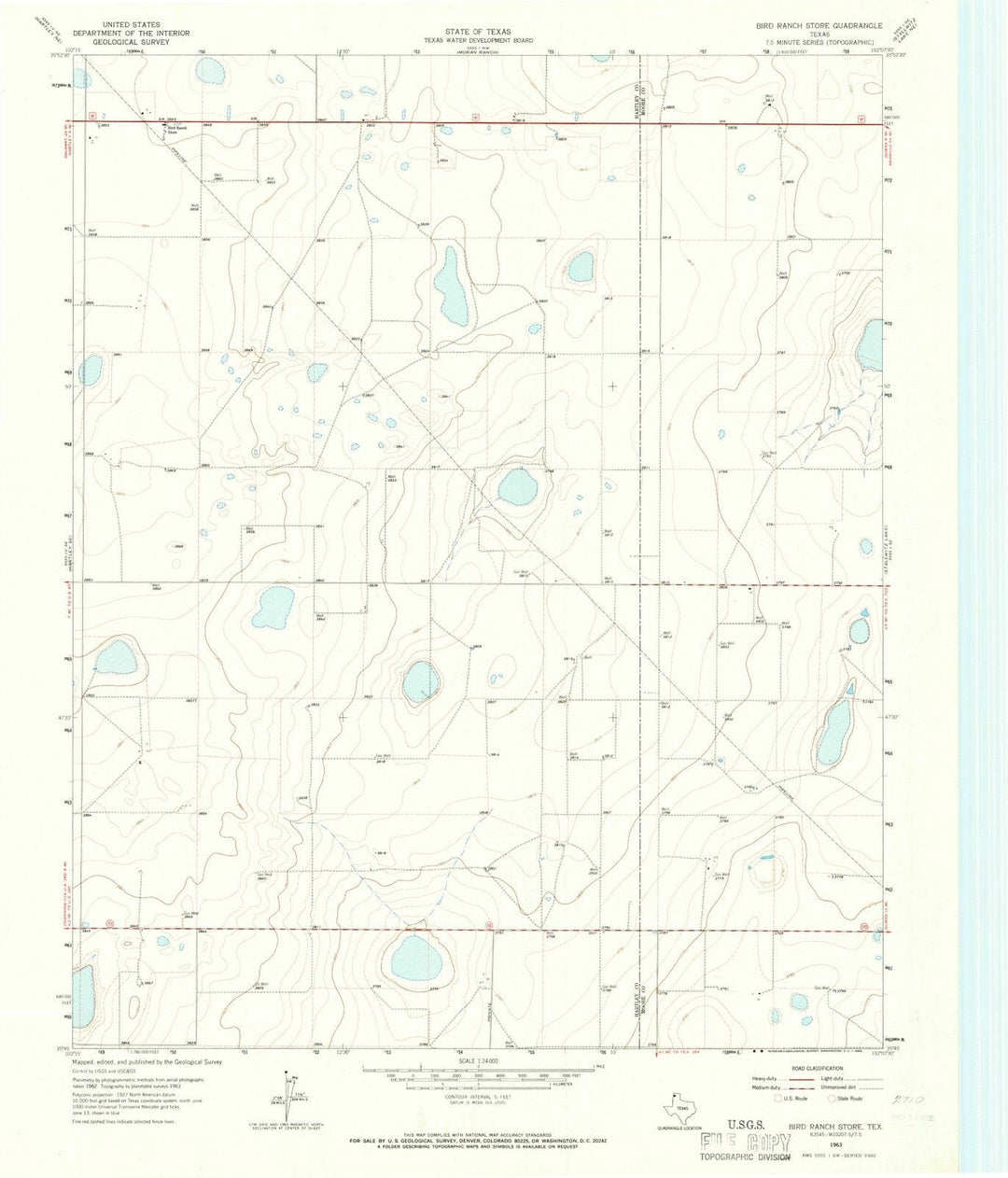 1963 Bird Ranch Store, TX - Texas - USGS Topographic Map
