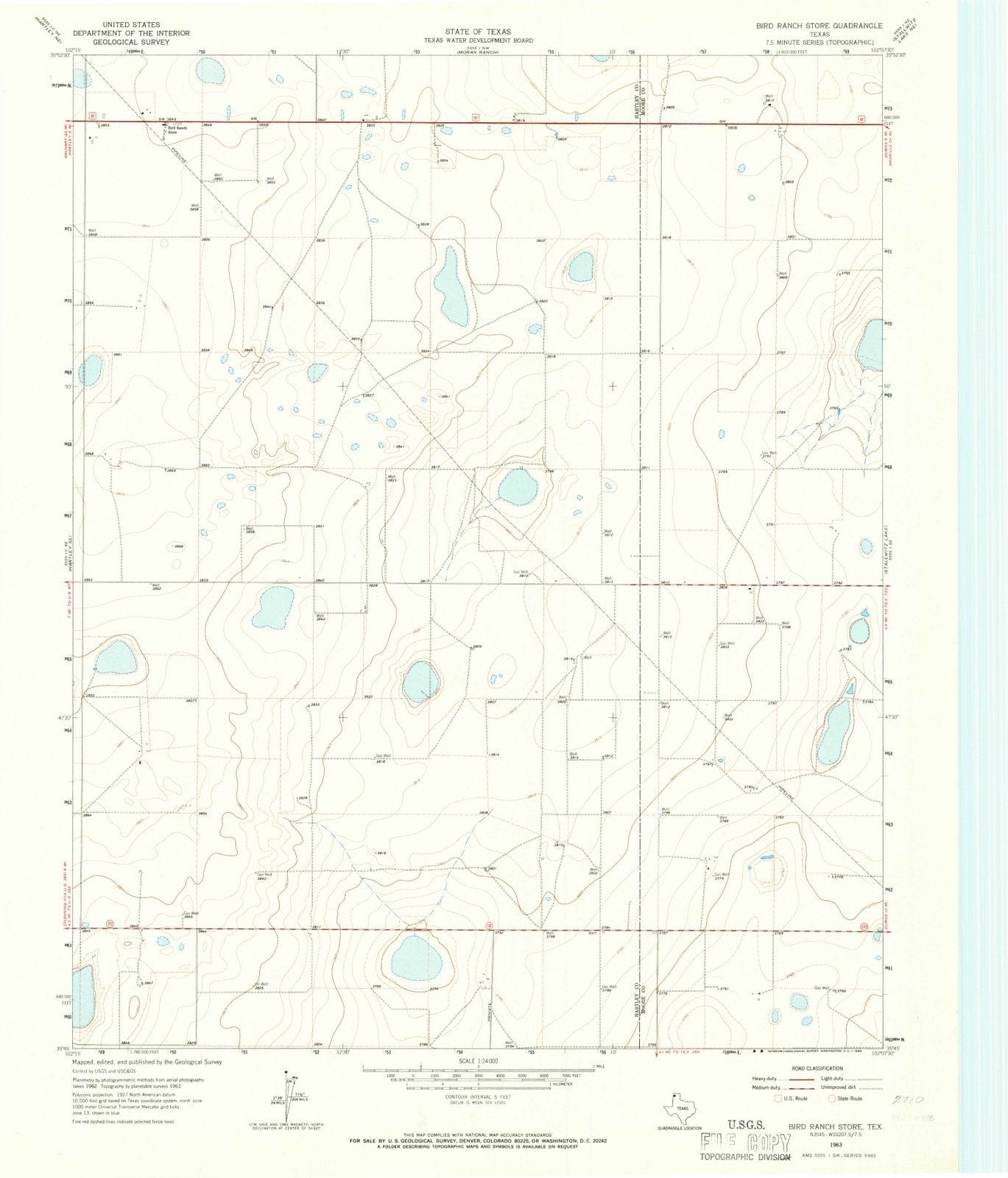 1963 Bird Ranch Store, TX - Texas - USGS Topographic Map