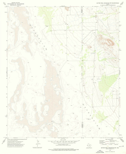 1973 Bitter Well Mountain, TX - Texas - USGS Topographic Map