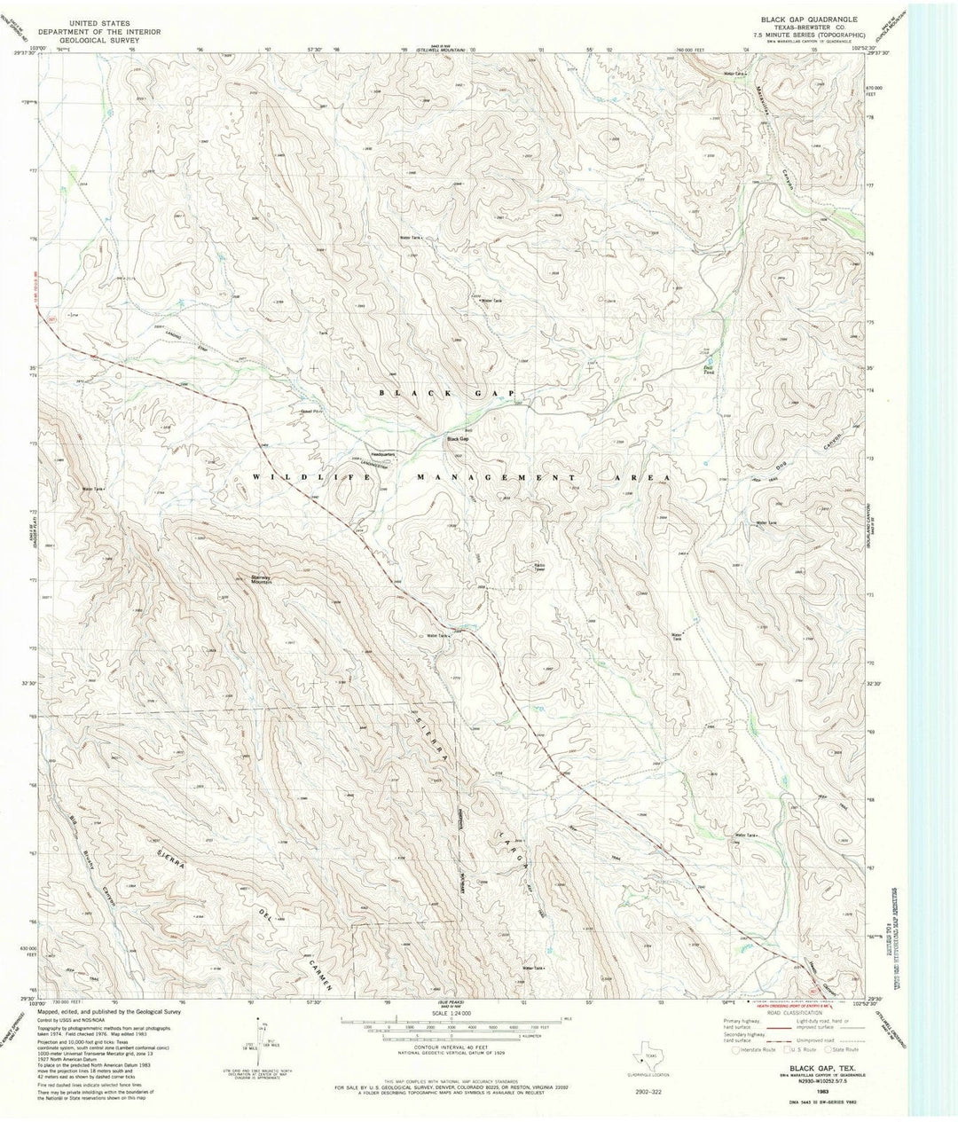 1983 Black Gap, TX - Texas - USGS Topographic Map