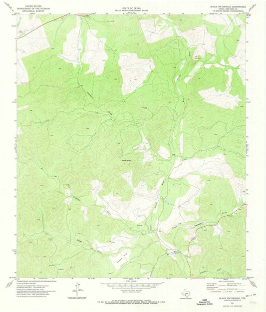 1971 Black Waterhole, TX - Texas - USGS Topographic Map