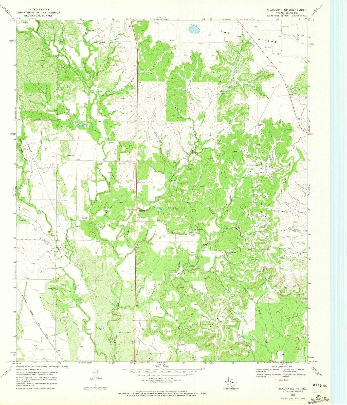 1969 Blackwell, TX - Texas - USGS Topographic Map