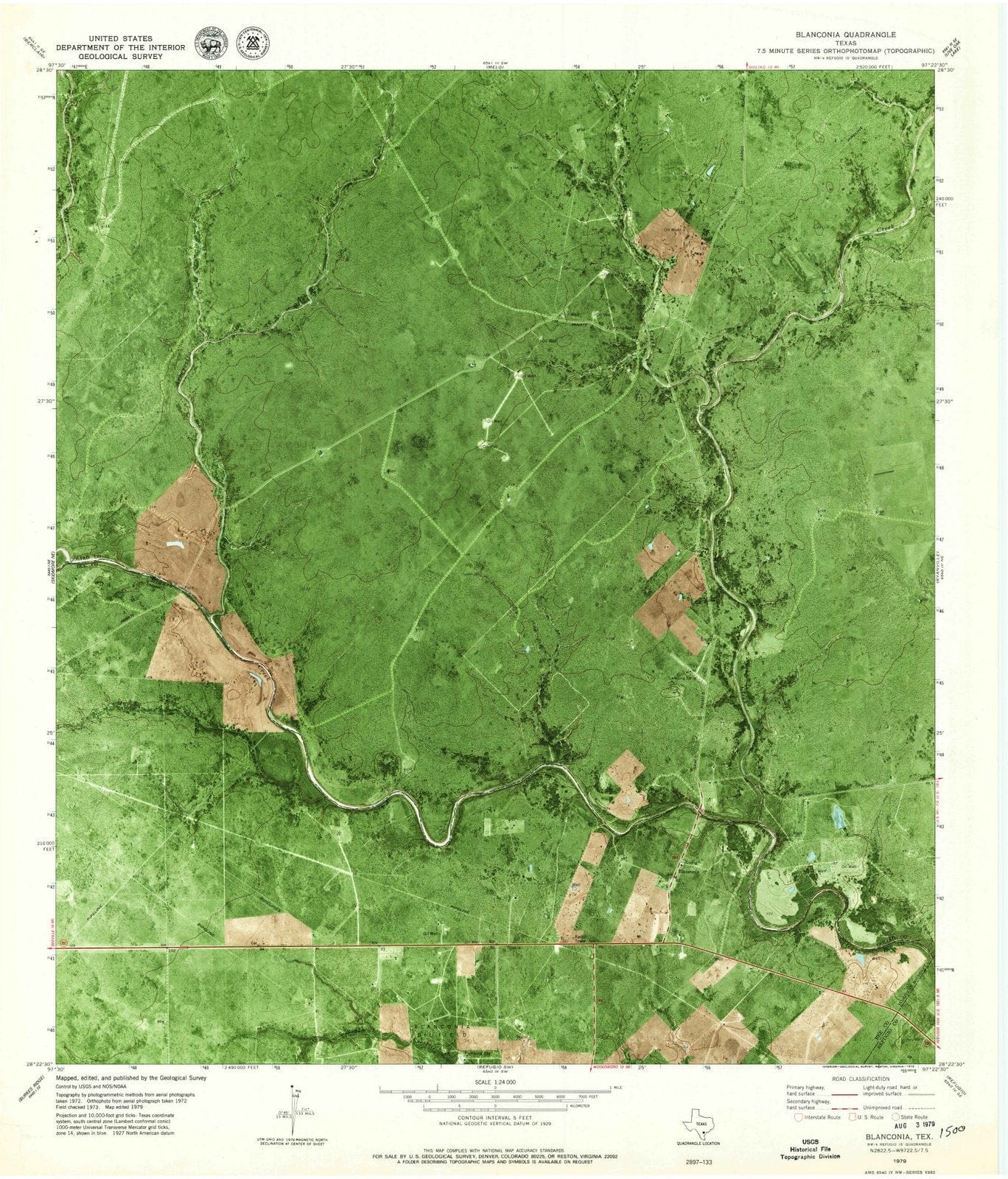 1979 Blanconia, TX - Texas - USGS Topographic Map