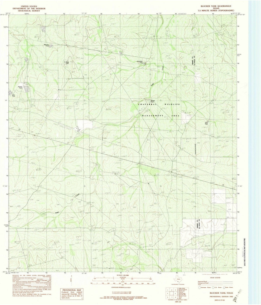 1982 Blocker Tank, TX - Texas - USGS Topographic Map