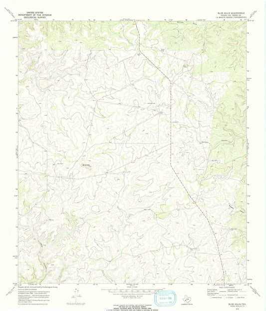1970 Blue Hills, TX - Texas - USGS Topographic Map