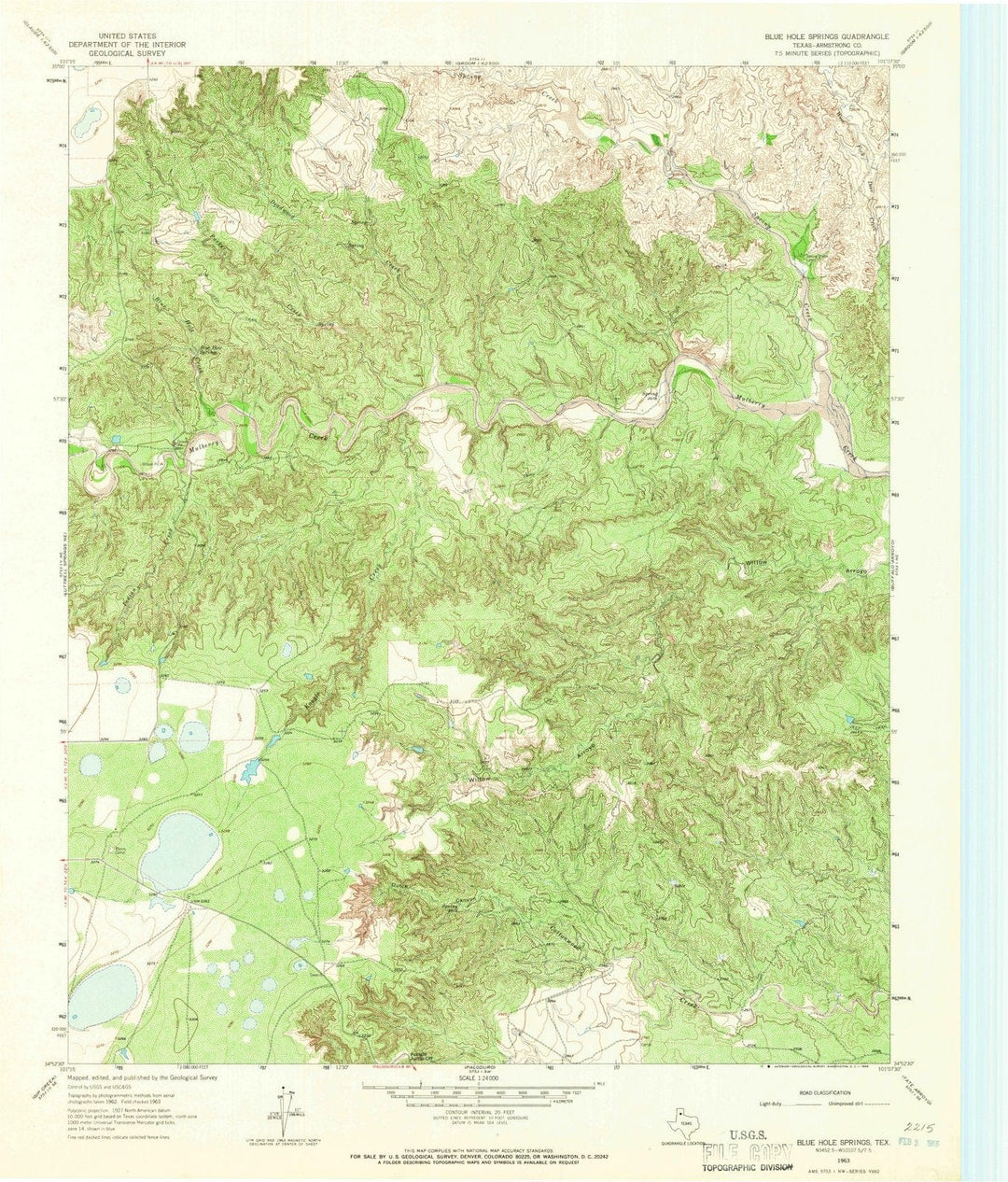 1963 Blue Hole Springs, TX - Texas - USGS Topographic Map