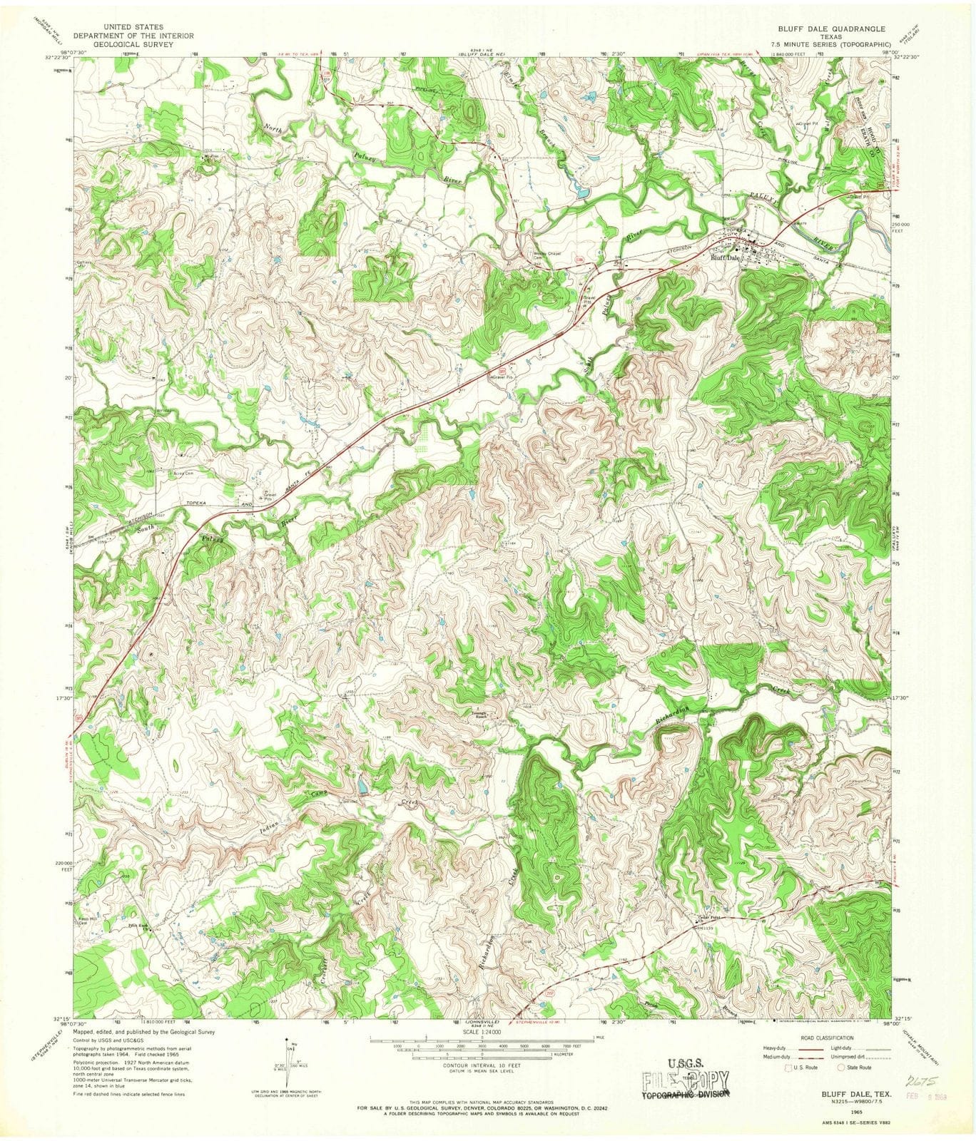 1965 Bluffale, TX - Texas - USGS Topographic Map