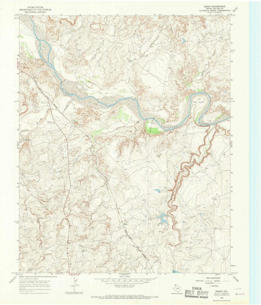 1966 Boden, TX - Texas - USGS Topographic Map