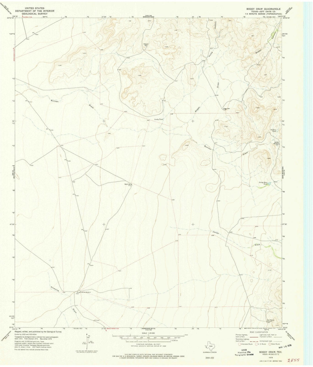 1978 Boggyraw, TX - Texas - USGS Topographic Map