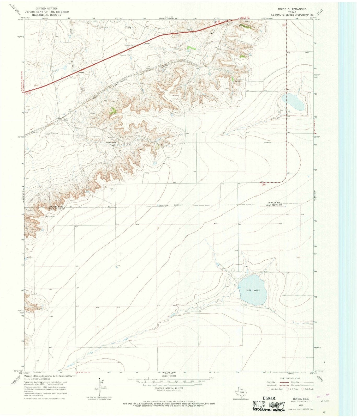 1966 Boise, TX - Texas - USGS Topographic Map
