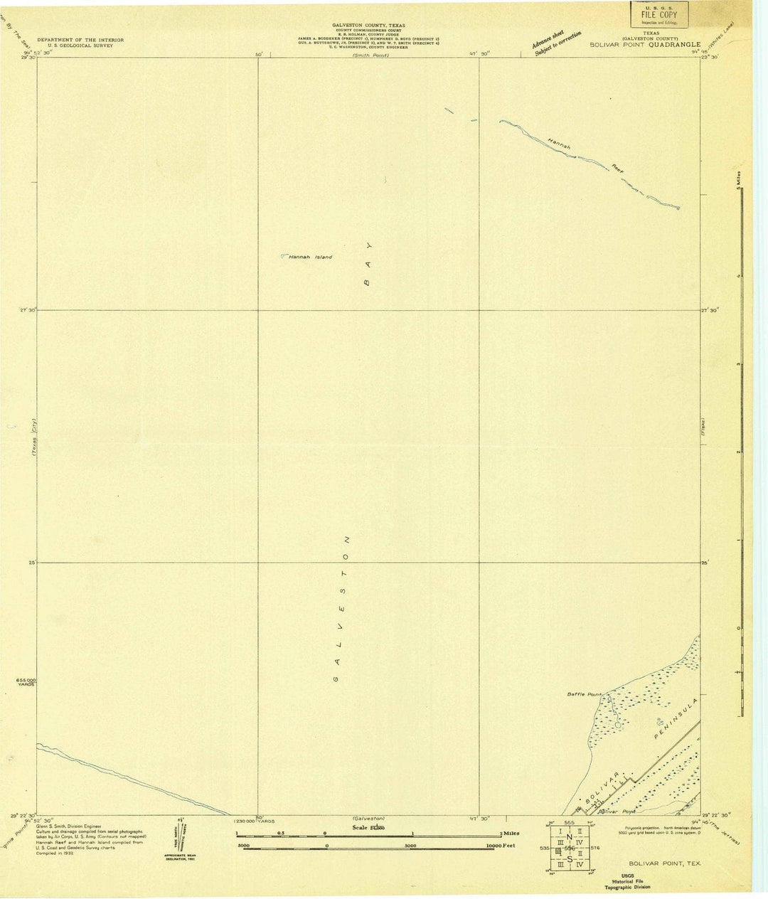 1932 Bolivar Point, TX - Texas - USGS Topographic Map