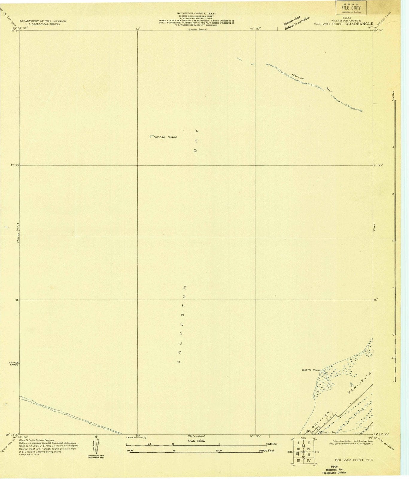 1932 Bolivar Point, TX - Texas - USGS Topographic Map