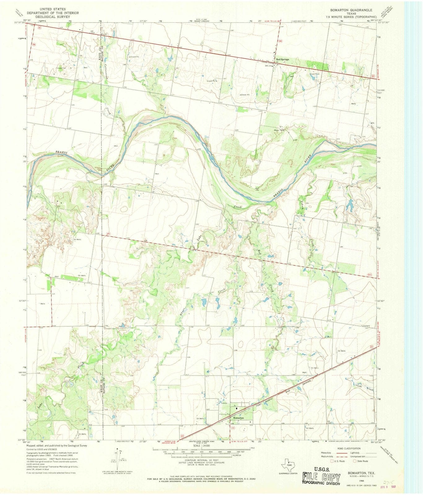1966 Bomarton, TX - Texas - USGS Topographic Map