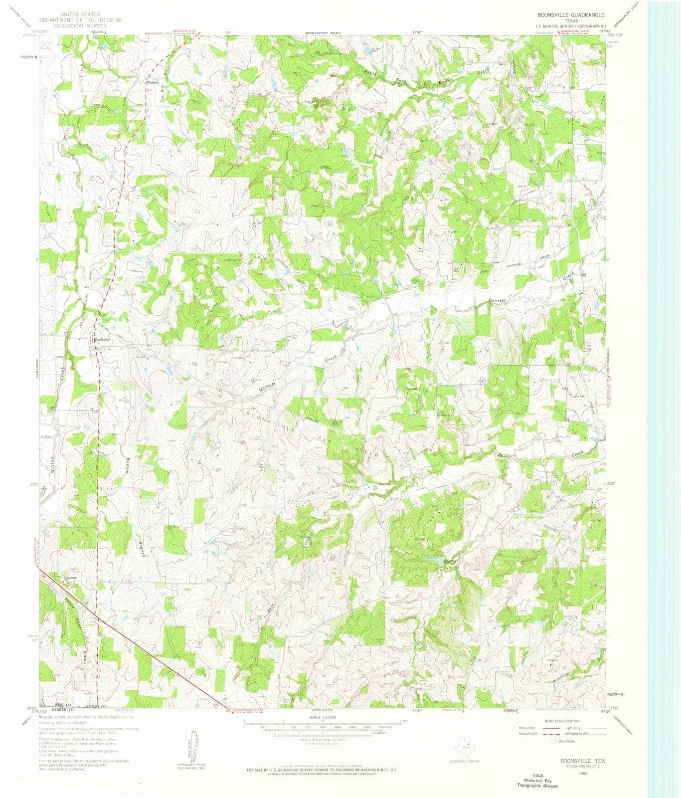 1960 Boonsville, TX - Texas - USGS Topographic Map