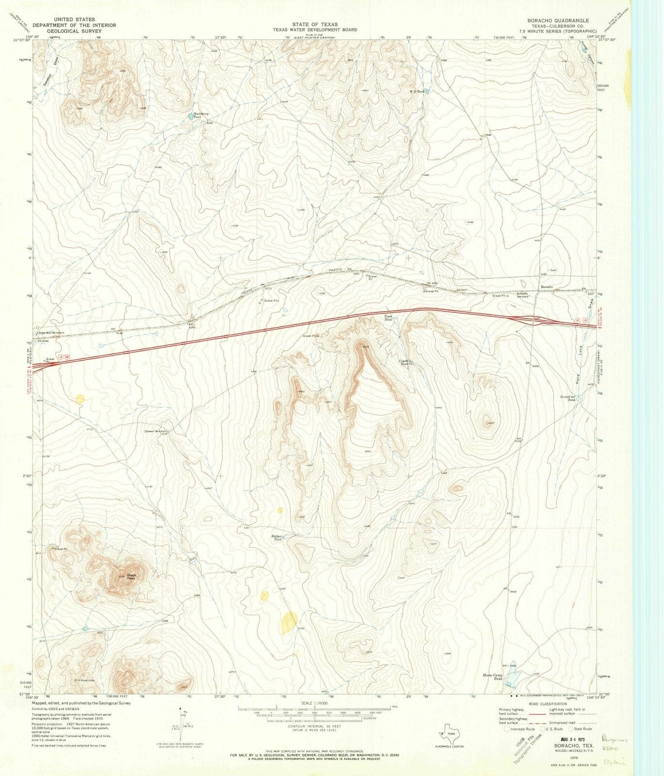 1970 Boracho, TX - Texas - USGS Topographic Map