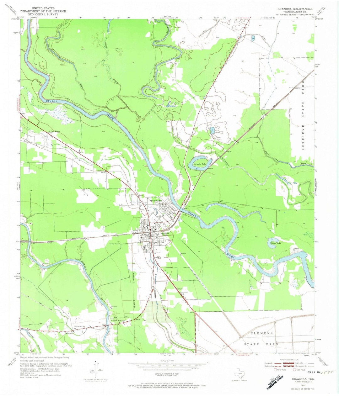 1952 Brazoria, TX - Texas - USGS Topographic Map