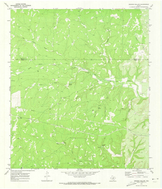 1970 Brewer Hollow, TX - Texas - USGS Topographic Map