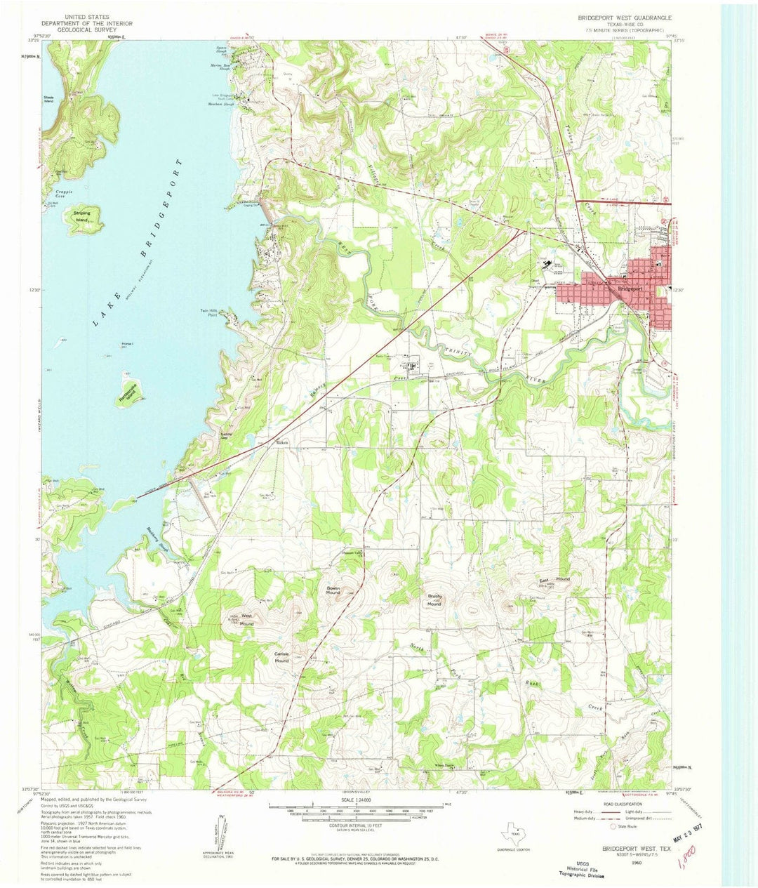 1960 Bridgeport West, TX - Texas - USGS Topographic Map