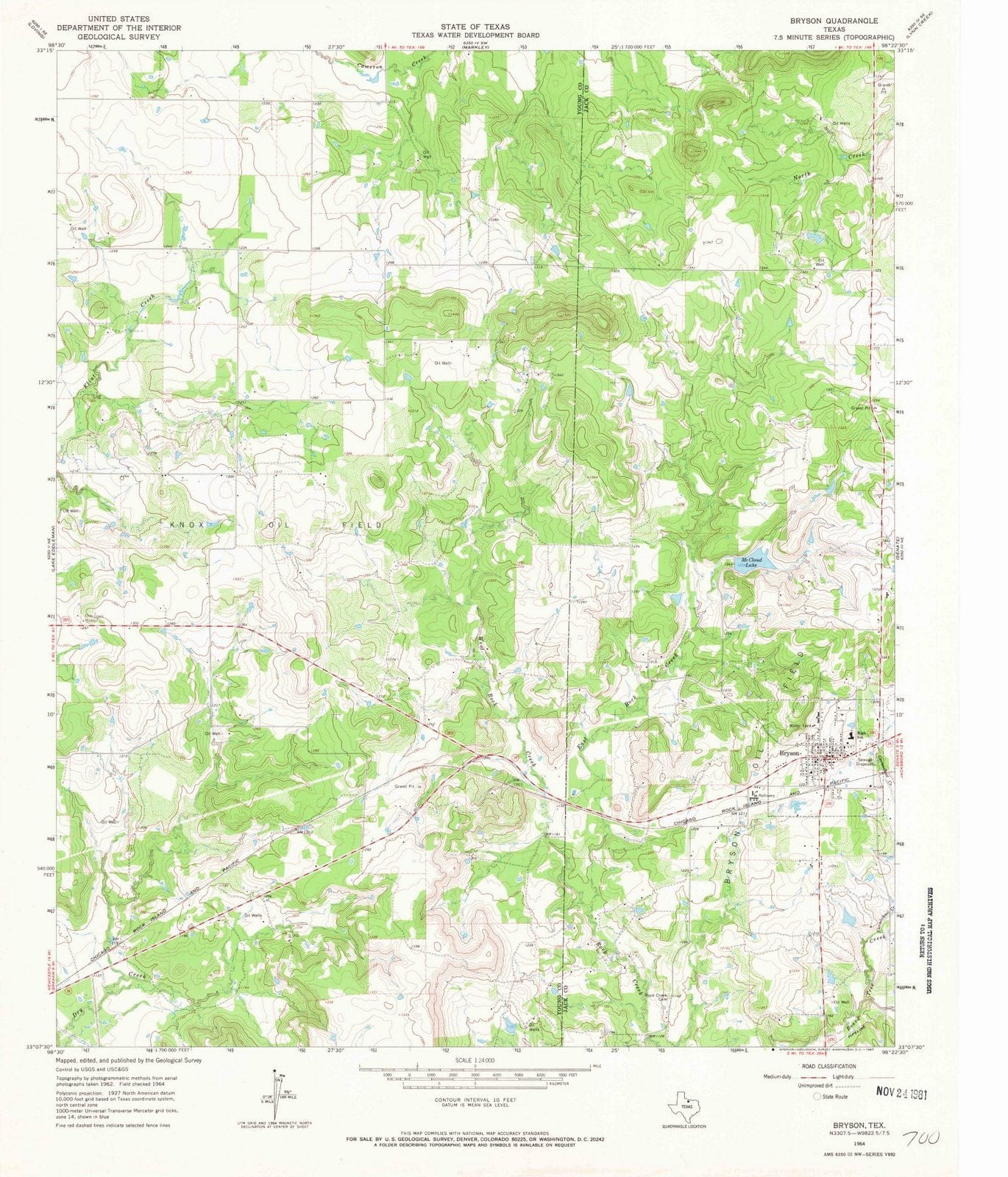 1964 Bryson, TX - Texas - USGS Topographic Map