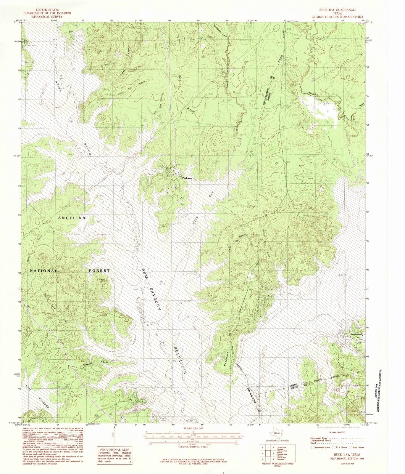 1984 Buck Bay, TX - Texas - USGS Topographic Map