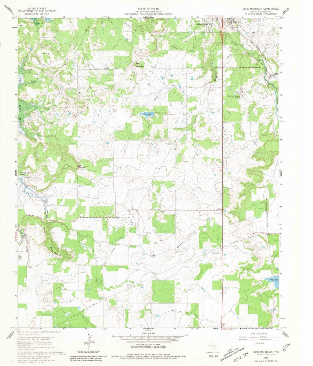 1961 Buck Mountain, TX - Texas - USGS Topographic Map